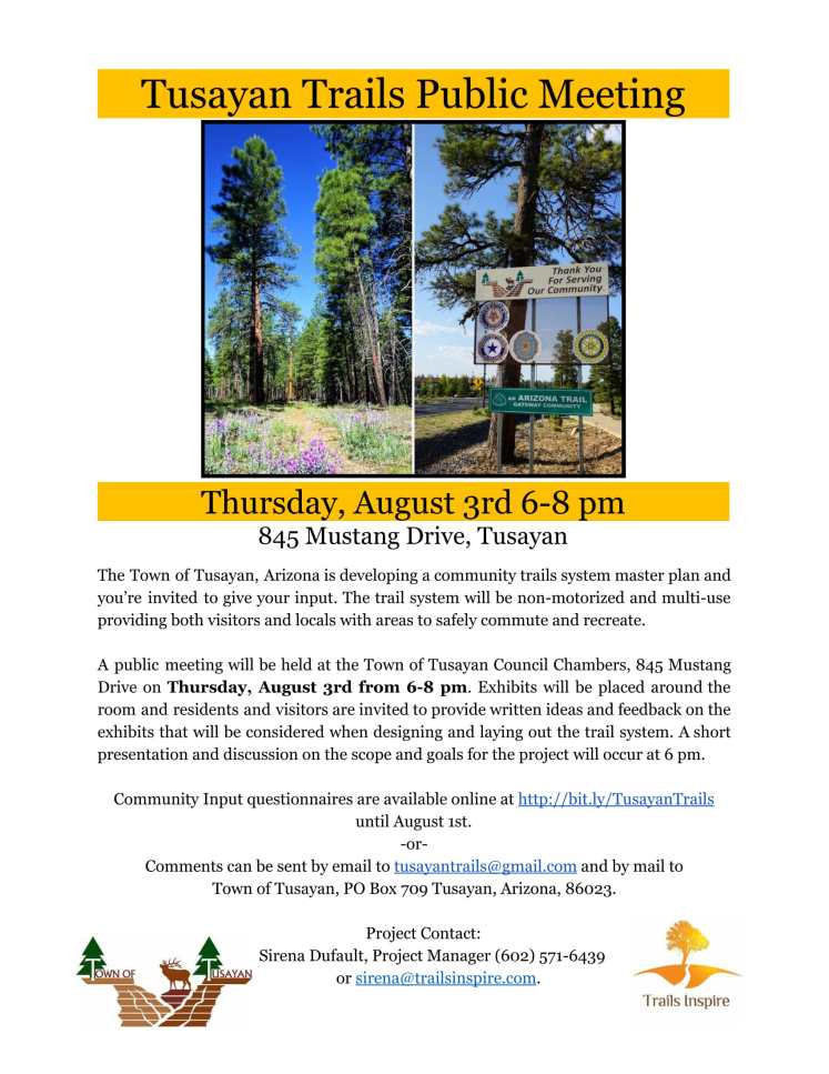 Tusayan Trails Public Meeting Flyer