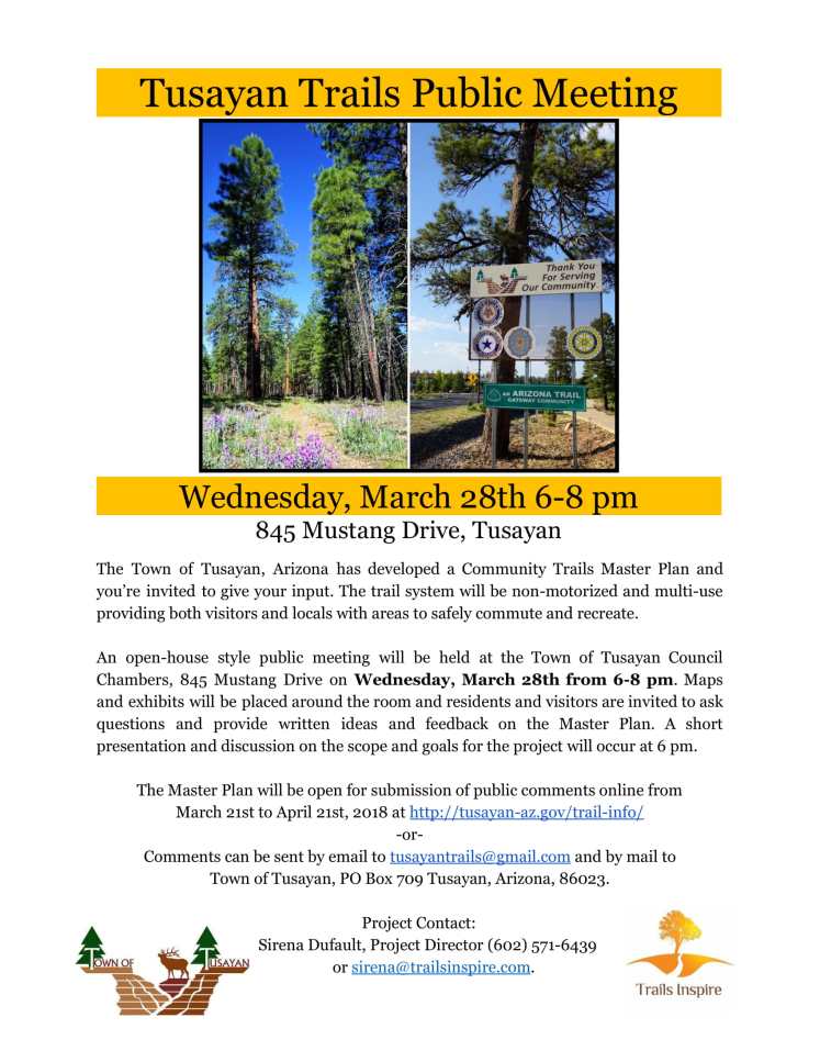 Tusayan Trails Master Plan Public Meeting Flyer-1